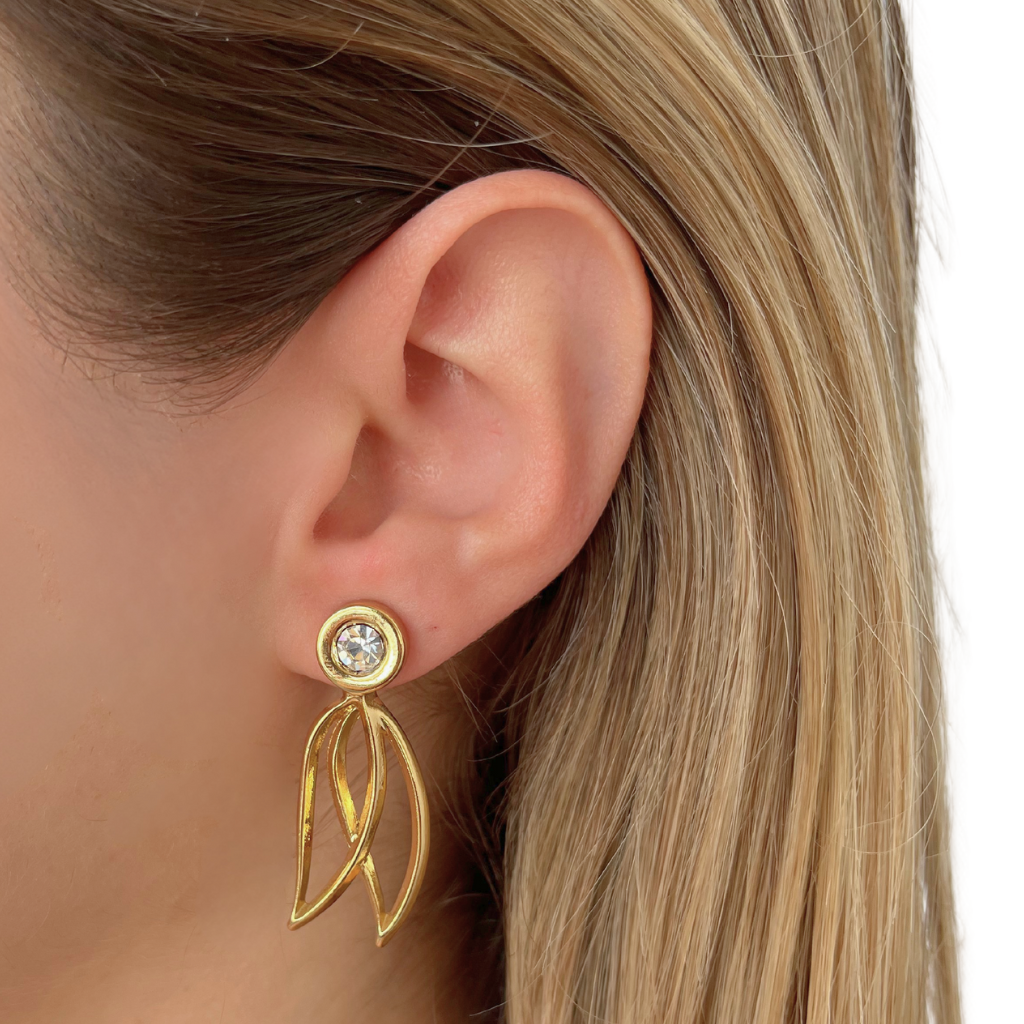Arete Hoja con zirconia