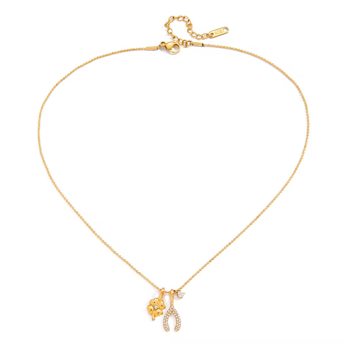 Collar huesito y trébol