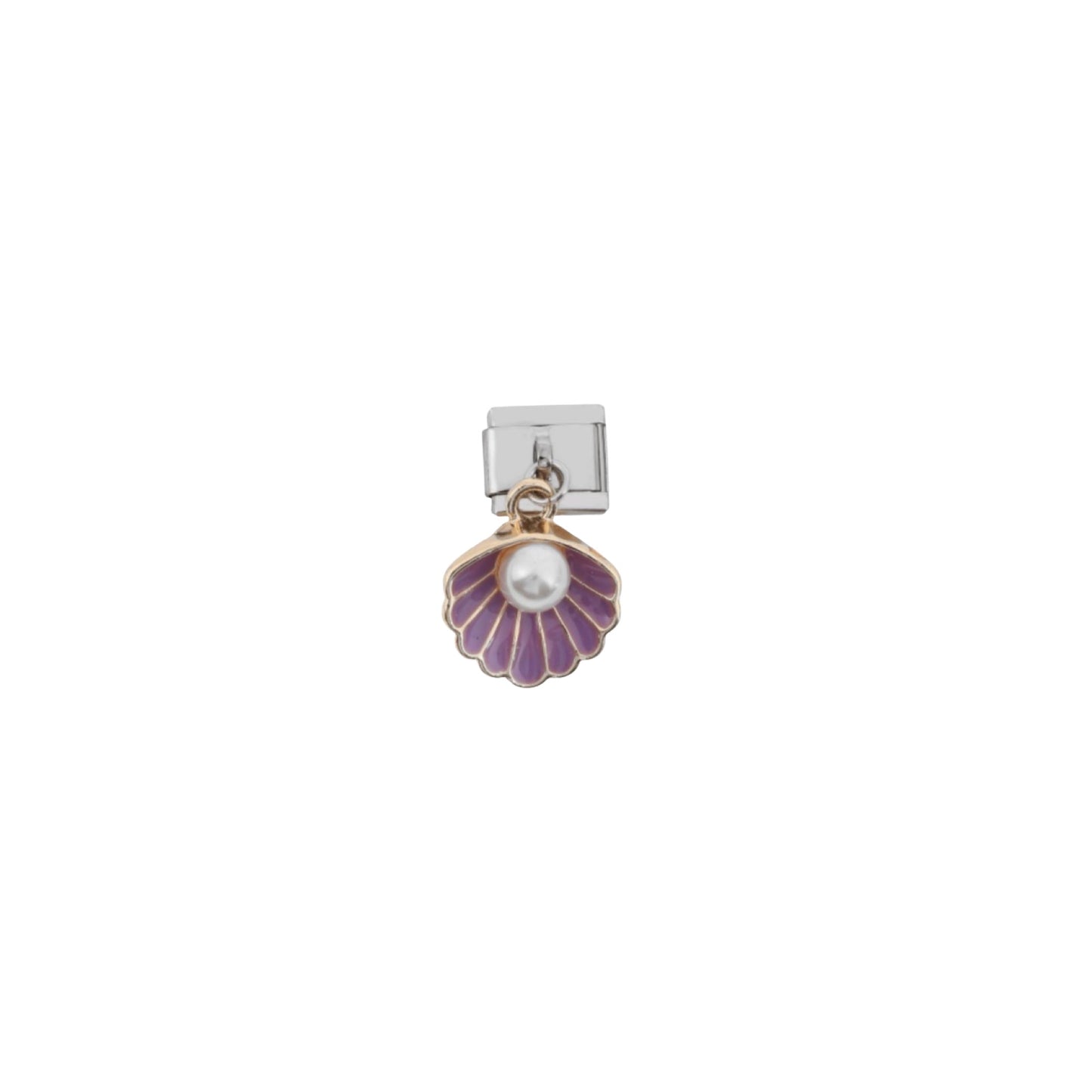 Charm colgante concha con perla
