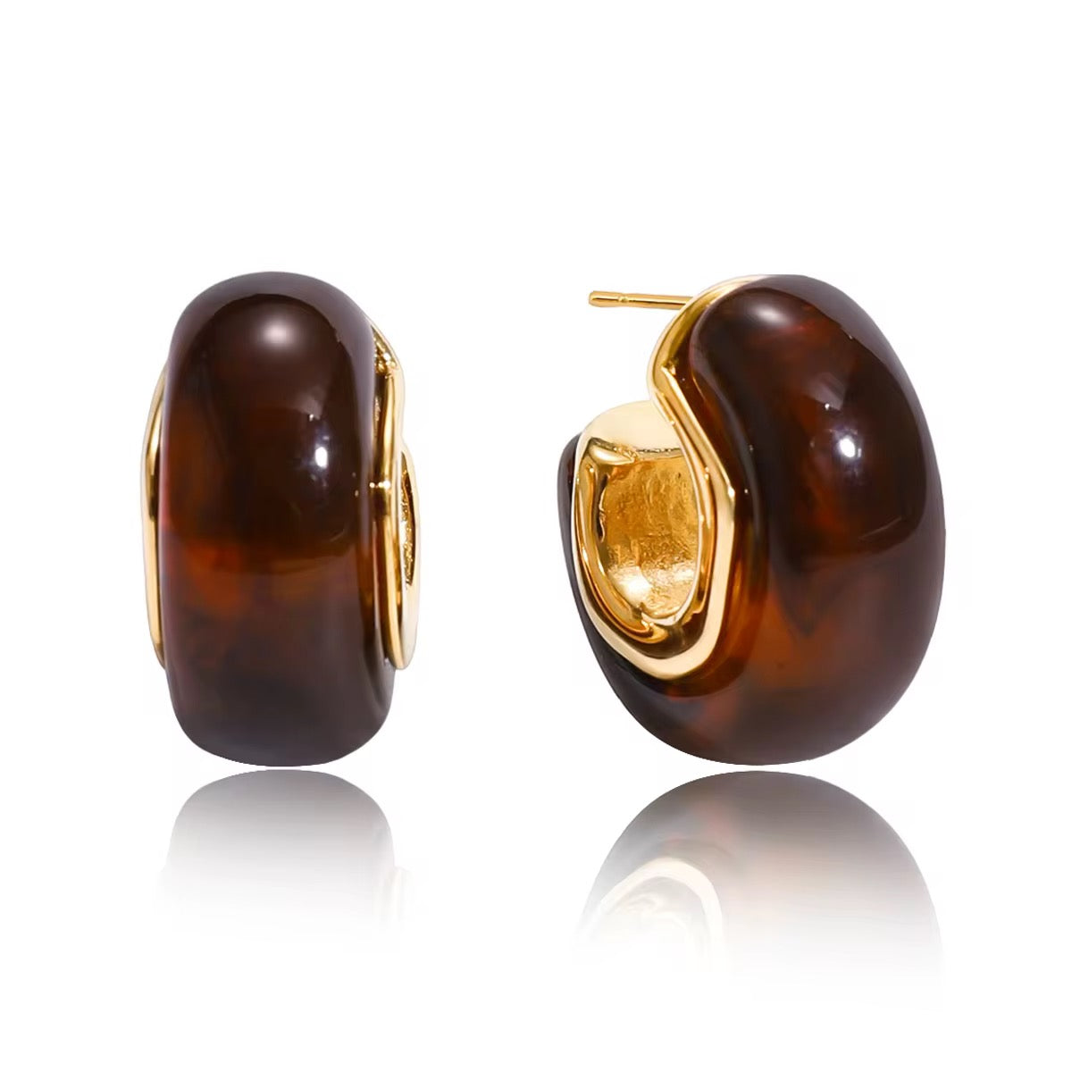 Media arracada acrílica carey