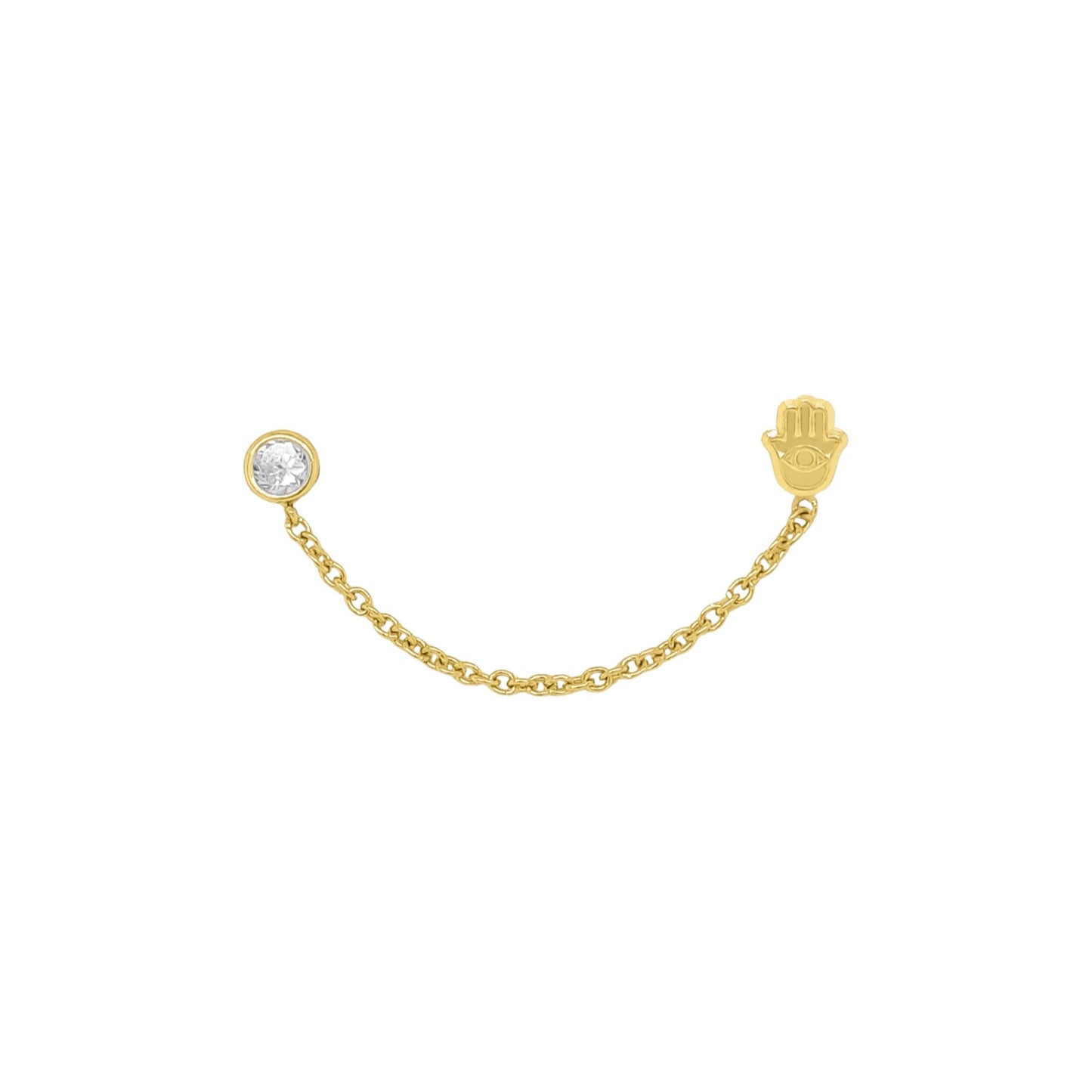 Broquel Doble Mano hamsa y bisel oro 10k