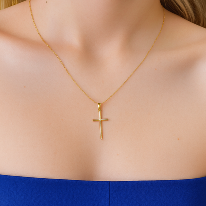 Dije Cruz mediana Lisa oro 10k