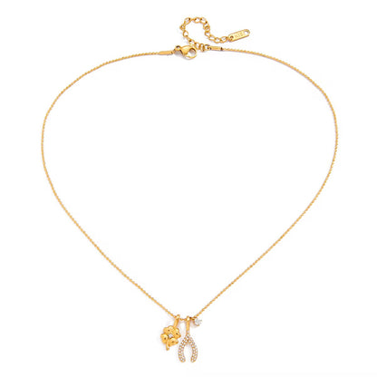 Collar huesito y trébol