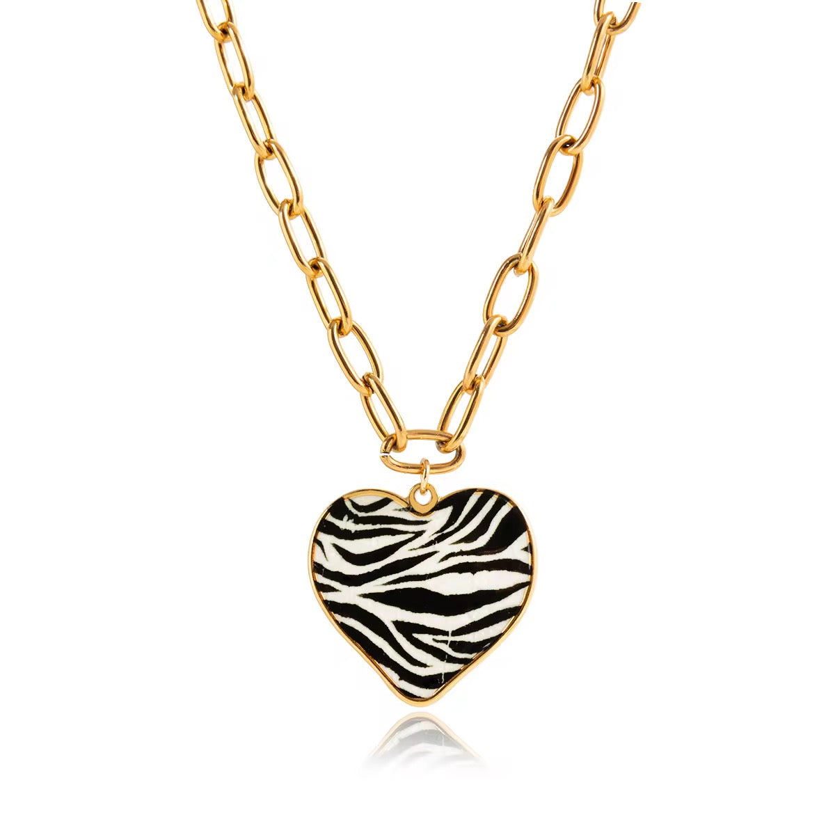 Cadena corazón animal print