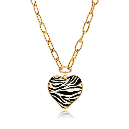 Cadena corazón animal print