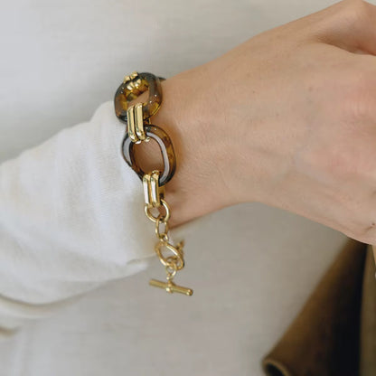 Pulsera Cuatro Estabones Acrilico Tipo Carey