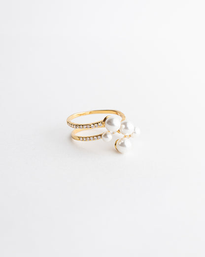 Anillo Espiral con perlas