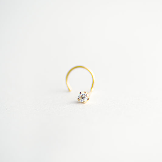 Piercing Nariz con circonia oro 10k pza
