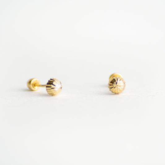 Broquel Honguito oro 14k par
