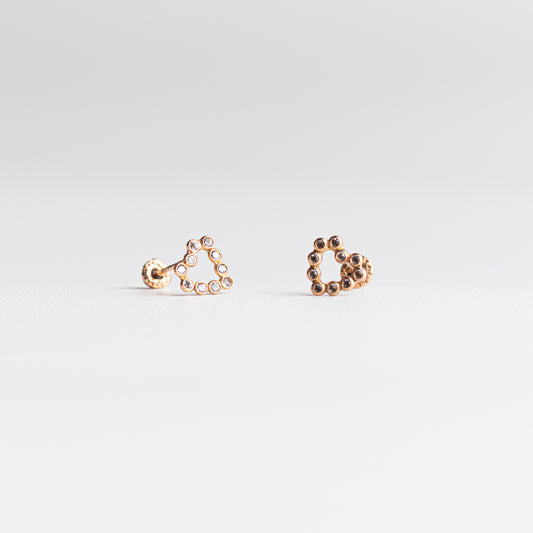 Broquel Corazón Bb Rosa oro 10k