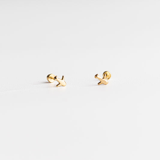 Broquel Avión Mini oro 10k