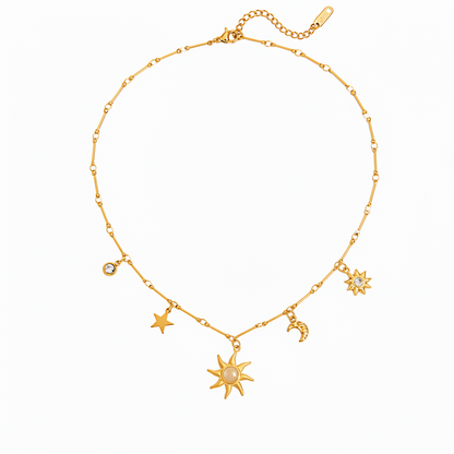 Choker Sol Opalo Luna y Estrella
