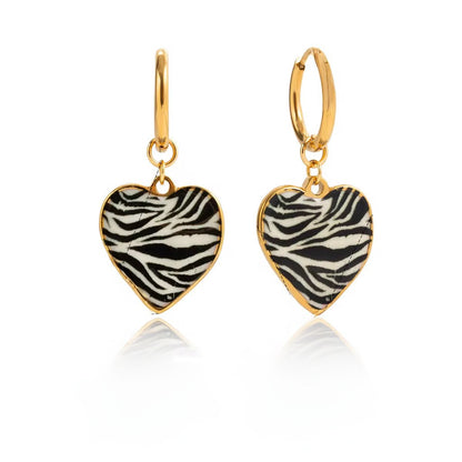 Cadena corazón animal print