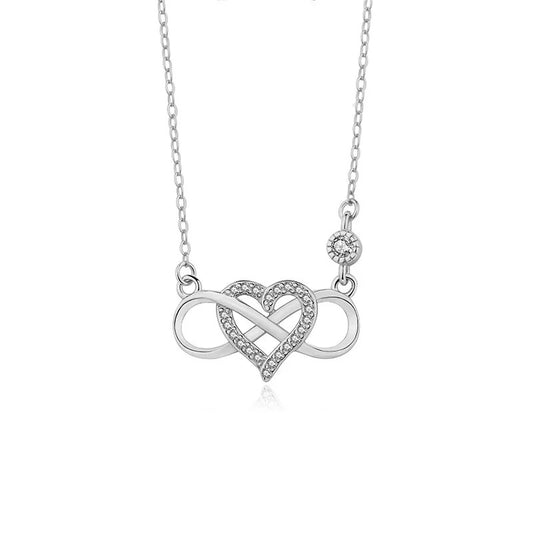 Collar Infinito corazón con piedra