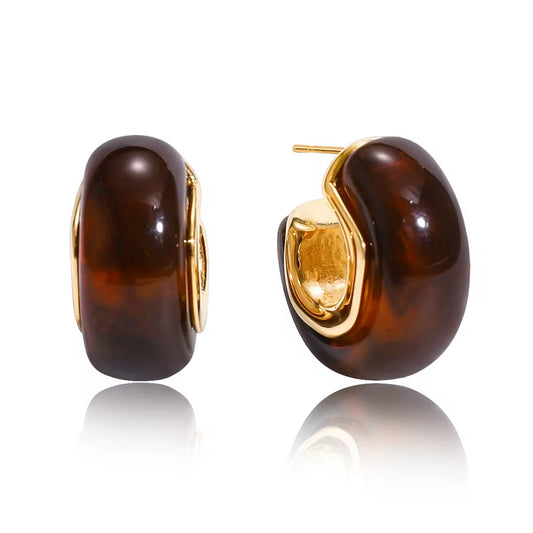 Media arracada acrílica carey