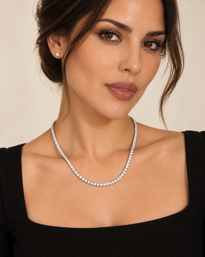 Collar Tenis plata 925 rodizado