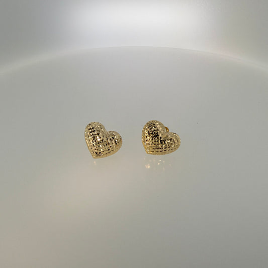Corazón diamantado oro italiano 10k