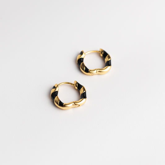 Arracada Twist Black & Gold