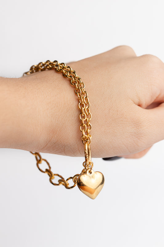 Pulsera Dije Corazón inflado