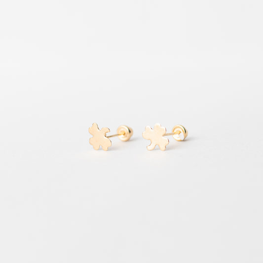 Trébol liso oro 10k