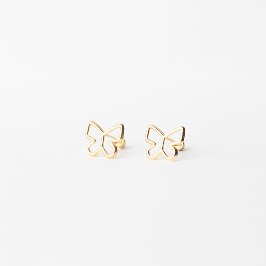 Broquel Mariposa silueta grande oro 10k