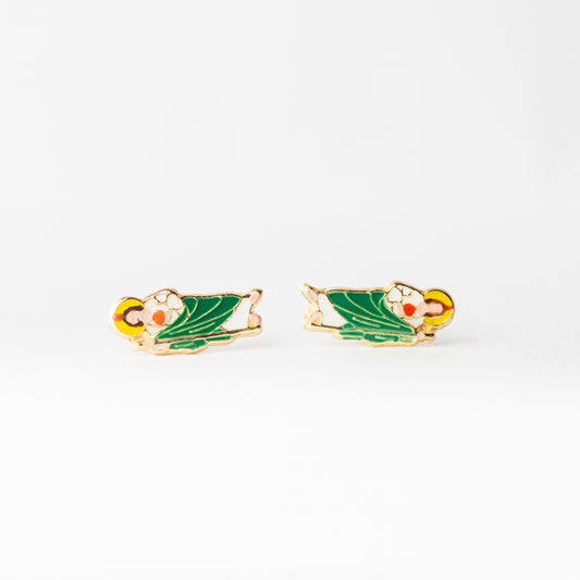 Broquel San Judas esmaltado oro 10k par
