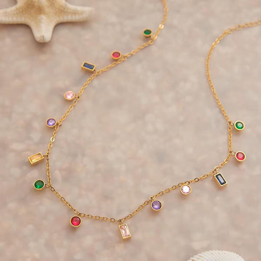 Collar de Cristales Multicolor