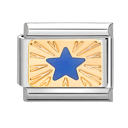 Charm Estrella Azul Fondo Rayado