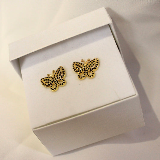 Studs Mariposa con piedra
