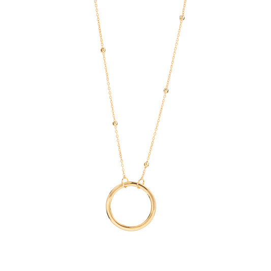 Collar Circulo Con Cadena Bolitas